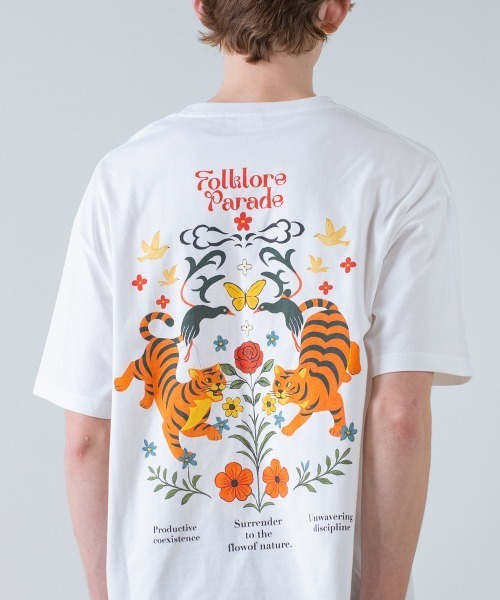 トップス liju gallery Flower Garden TEE rehacer（レアセル） tシャツ : Flower Parade Wide TEE / フラワー