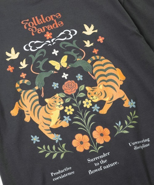 rehacer（レアセル） tシャツ rehacer TEE : Flower Parade Wide TEE