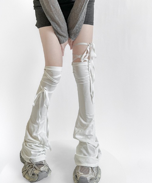 Mayree レッグウォーマー 「urge select」レースアップ 紐ベルト く