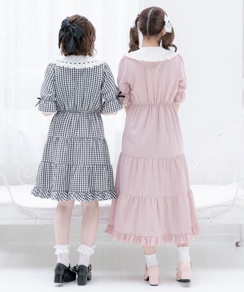 「DearMyLove」 半袖ワンピース MEDIUM ベビーピンク レディース_画像3
