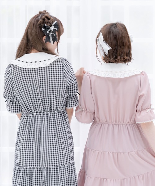 「DearMyLove」 半袖ワンピース MEDIUM ベビーピンク レディース_画像5