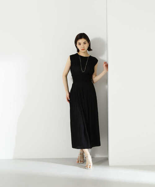 「NATURAL BEAUTY BASIC」 ノースリーブワンピース MEDIUM ワイン レディースの画像