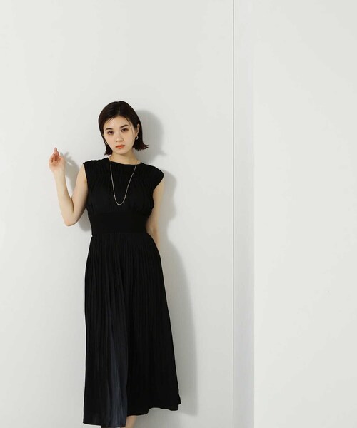 「NATURAL BEAUTY BASIC」 ノースリーブワンピース MEDIUM ワイン レディースの画像