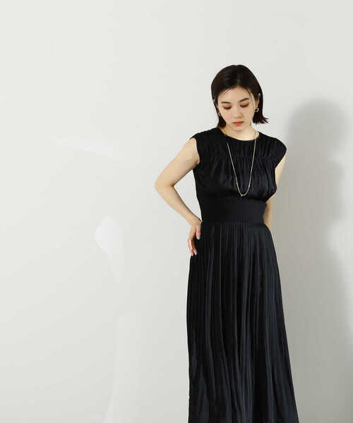 「NATURAL BEAUTY BASIC」 ノースリーブワンピース MEDIUM ワイン レディースの画像