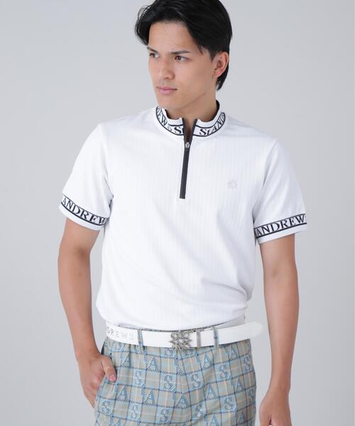 St ANDREWS tシャツ ベアサッカージャガード半袖ハーフジップアップ