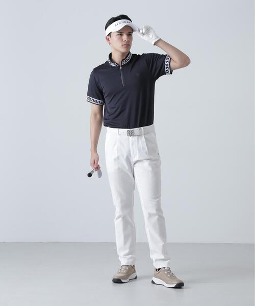 St ANDREWS tシャツ ベアサッカージャガード半袖ハーフジップアップ