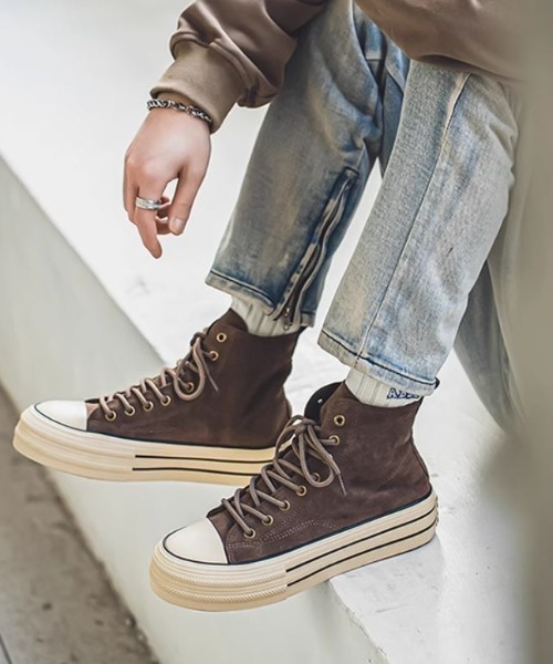 「ROOPTOKYO」 ハイカットスニーカー 24.5 ブラウン メンズ_画像5