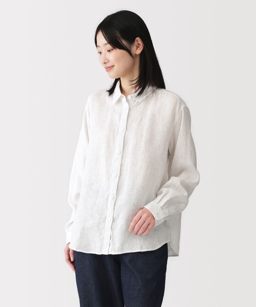無印良品（MUJI） ブラウス シャツ 婦人 リネン 洗いざらし レギュラー