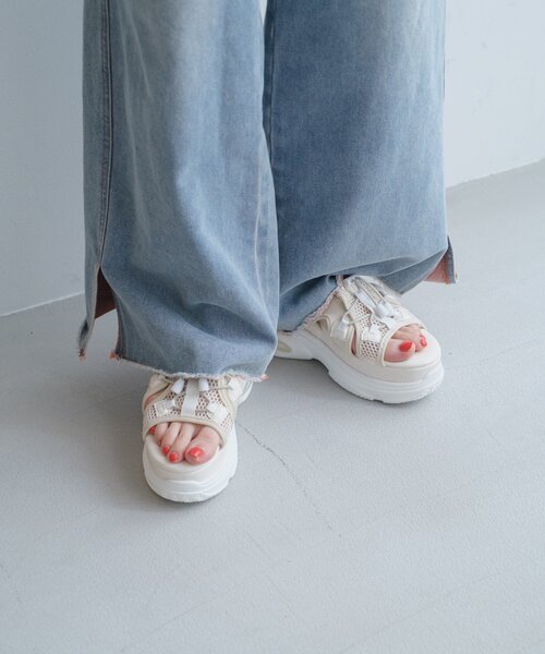 「Kastane」 フラットサンダル 36 アイボリー レディース_画像4