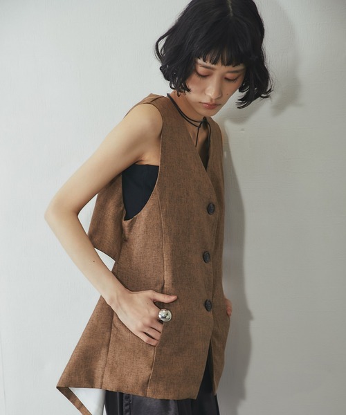 ベスト ジレ 杢調バックオープンベスト レディース : ZOZOTOWN Yahoo