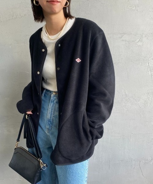 専用♥ダントン★ ノーカラージャケット(３８)ダークネービー Danton（ダントン） ノーカラージャケット 38 ブラック レディース