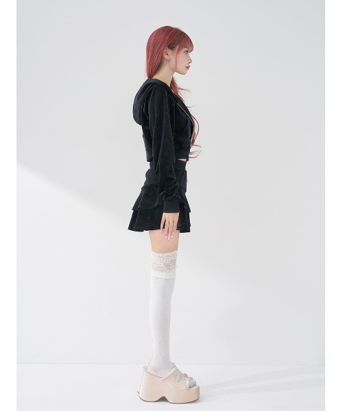 定価以下‼️ダーリッチ　シグネチャーDRベロアミニスカート　ホワイト　フリー　新品 シグネチャーDRベロアミニスカート – Darich