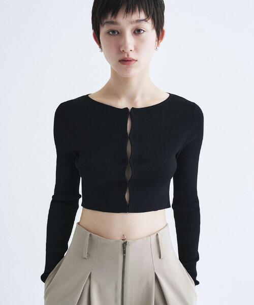 カーディガン 「Re」stretch hook cardigan レディースの画像