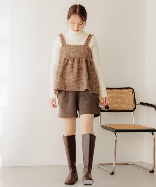 「flower」 長袖ニット FREE レッド レディース_画像5