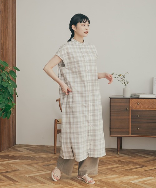 「FORK&SPOON」 シャツワンピース 1 グレー系その他 レディース_画像8