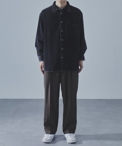 「SLICK」 長袖シャツ 2 ブラウン メンズ_画像6