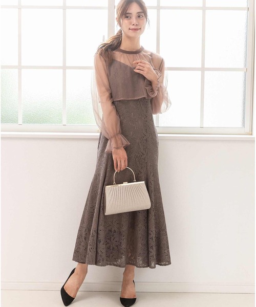 「PREFERIR」 コンビワンピース MEDIUM ブラック レディース_画像8