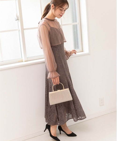 「PREFERIR」 コンビワンピース MEDIUM ブラック レディース_画像9