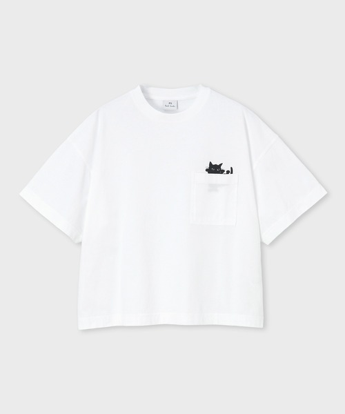 PS Paul Smith tシャツ ウィメンズ キャットプリント 半袖Tシャツ