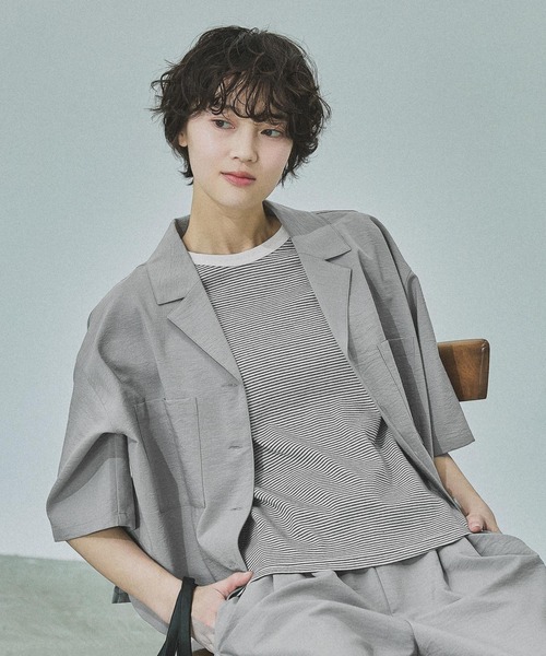 clore+ レディワークシャツ LAKOLE（ラコレ） ブラウス シャツ 「多機能ウェア」ハーフスリーブ