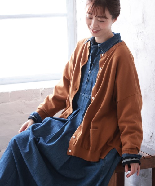 「soulberry」 ニットカーディガン LL ネイビー レディース_画像6