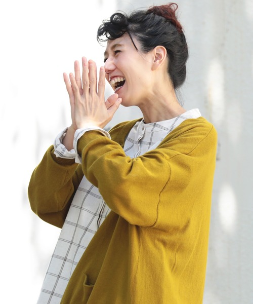 「soulberry」 ニットカーディガン LL ネイビー レディース_画像7