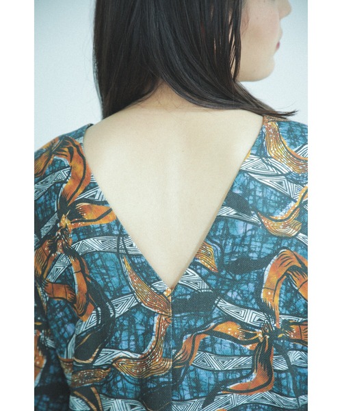「ROSE BUD」 7分袖ワンピース ONE SIZE ブルー レディース_画像4