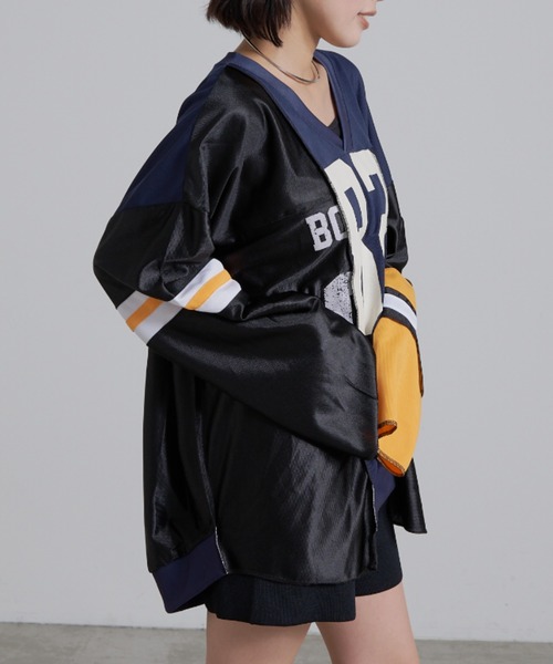 「etsinta」 長袖カットソー ONE SIZE ネイビー レディース_画像5