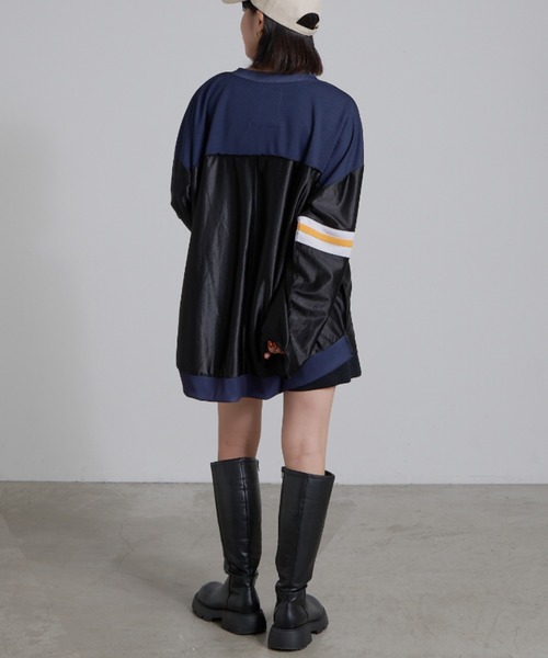「etsinta」 長袖カットソー ONE SIZE ネイビー レディース_画像8