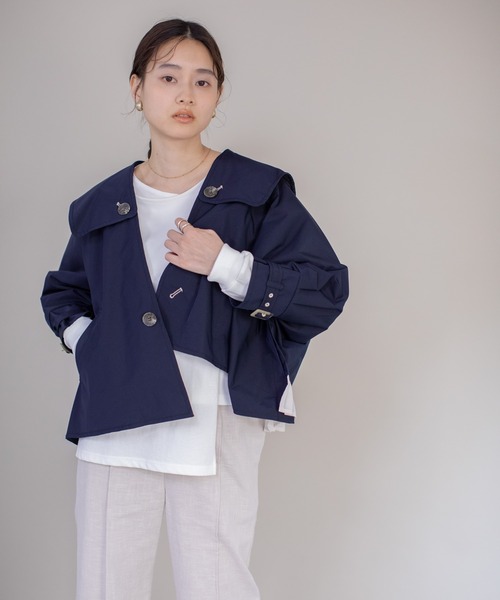 Eimee Law（エイミーロウ） ノーカラージャケット 38 ネイビー