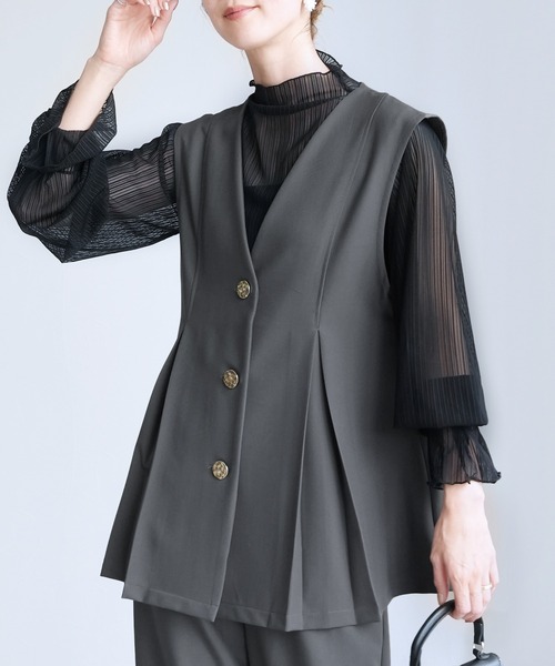 「reca」 パンツスーツ L ネイビー レディース_画像6