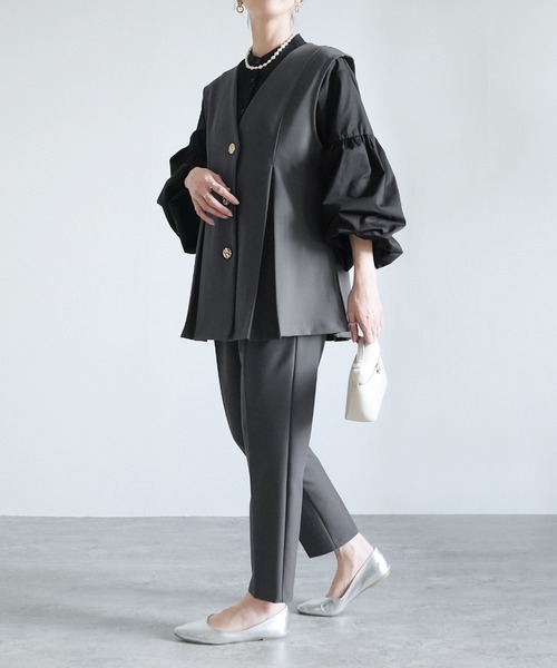 「reca」 パンツスーツ L ネイビー レディース_画像9