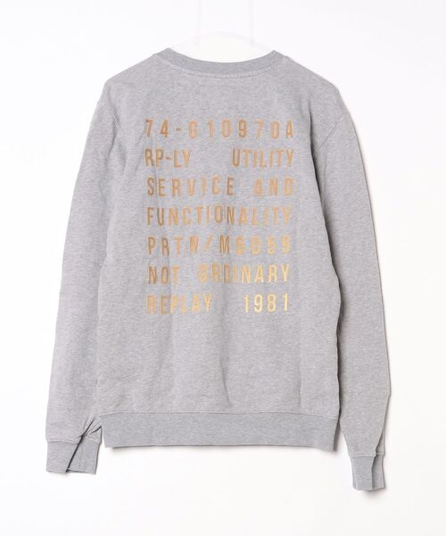 「REPLAY」 スウェットカットソー MEDIUM 杢グレー メンズ_画像2