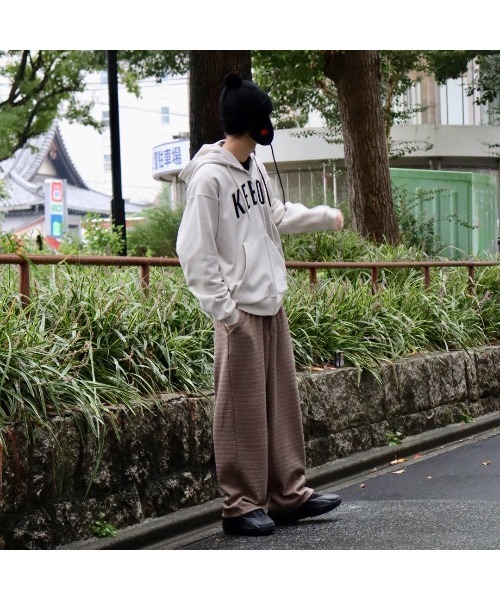 Keboz グレー ジップアップ ワッフルパーカー KEBOZ（ケボズ） ジップアップパーカー X-LARGE グレー メンズ
