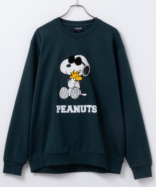 「PEANUTS」 長袖Tシャツ M グリーン メンズ_画像3