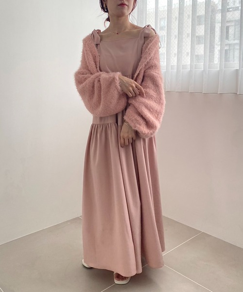 「one after another NICE CLAUP」 ニットカーディガン FREE チャコールグレー レディース_画像7