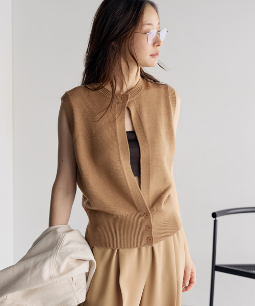 plage（プラージュ） ベスト ジレ 2Way Knit ベスト レディース