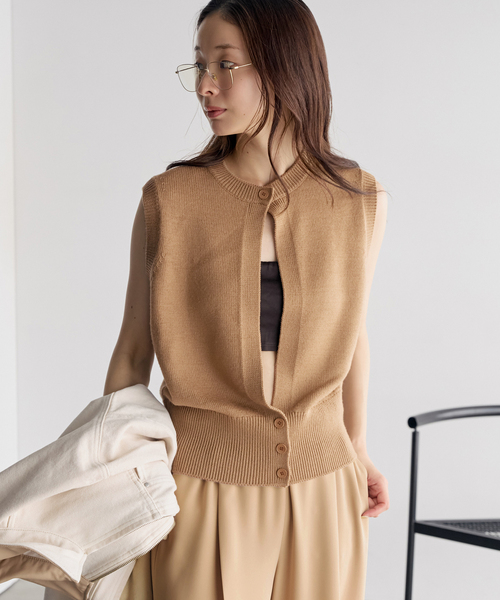 plage（プラージュ） ベスト ジレ 2Way Knit ベスト レディース