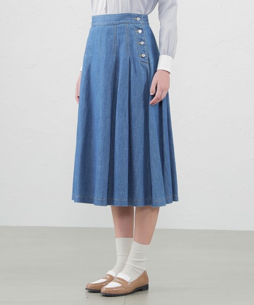 「MACKINTOSH PHILOSOPHY」 デニムスカート 38 ブルー レディース_画像3