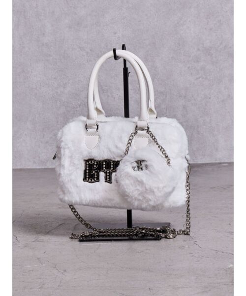 GYDA（ジェイダ） ハンドバッグ GYDA bijouプレートフェイクファーBAG
