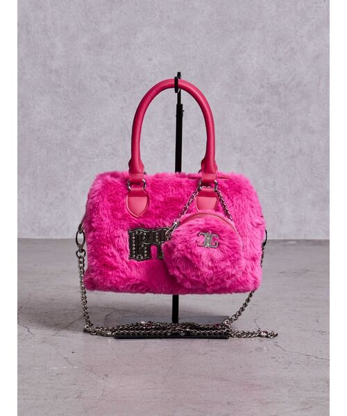 GYDA ノベルティハンドバッグ GYDA（ジェイダ） ハンドバッグ GYDA bijouプレートフェイクファーBAG