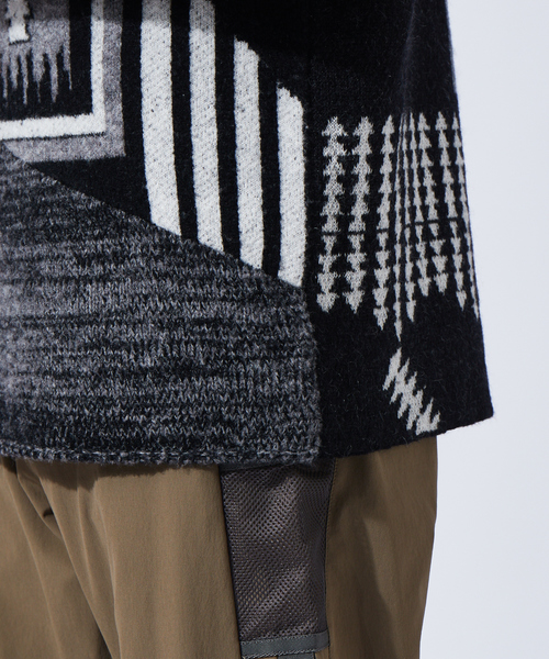 5351 POUR LES HOMMES セーター ニット パッチワークニットプル