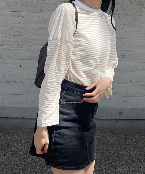 fiere（フィエール） tシャツ ボーダー透けロンT レディース