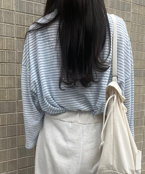 【R'IME】FEMININEボーダーTシャツ5◆ Plage(プラージュ)の「<<追加>>【R'IAM】FEMININE テンジクボーダーT