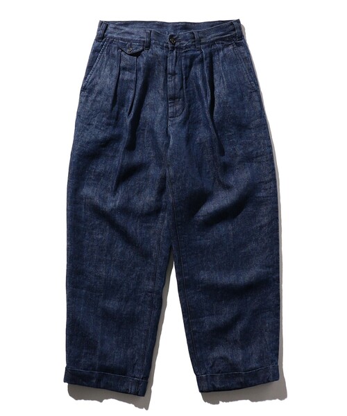 【新品タグ付き】BEAMS PLUS ワイド テーパード トラウザーズ パンツ BEAMS PLUS（ビームス プラス）ウール ダブル ツイル ワイド