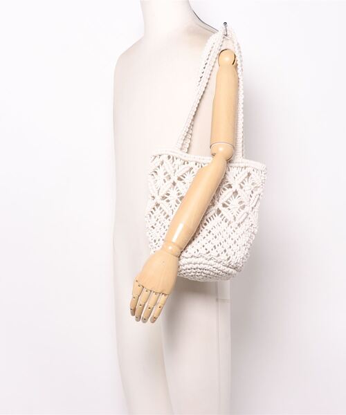 CONAMOR マクラメトートバッグ・美品ベージュ/ポーチ付 コレックス collex MACRAMAE TOTE/マクラメトートバッグ