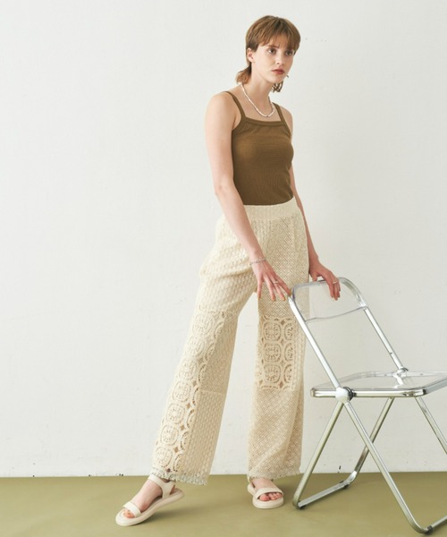 Unitage パンツ パッチワークレースパンツ レディース