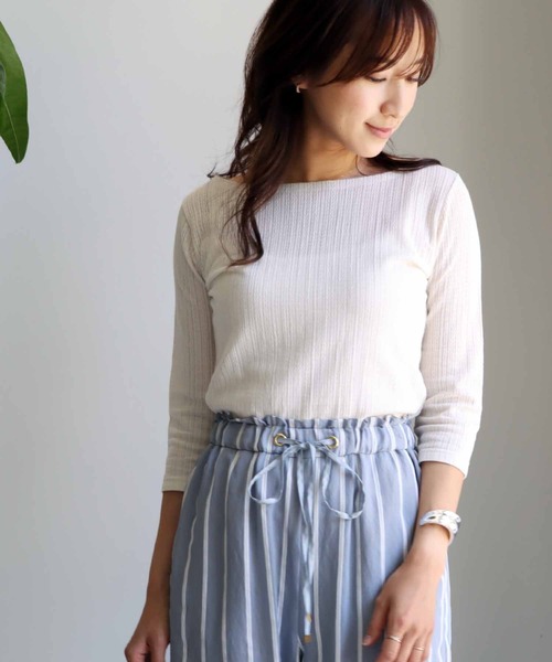 tシャツ アイレットラッセル ベーシックカットソー レディース