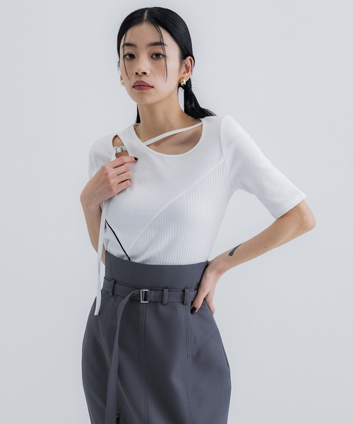 【美品】ユナイテッドトウキョウ-UNITED TOKYOアシメスリットカットソー UNITED TOKYO（ユナイテッドトウキョウ） tシャツ レイヤーアシメ