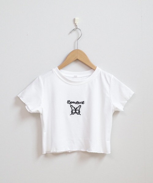 shopnikoniko tシャツ Tシャツ レディース バタフライ刺繍
